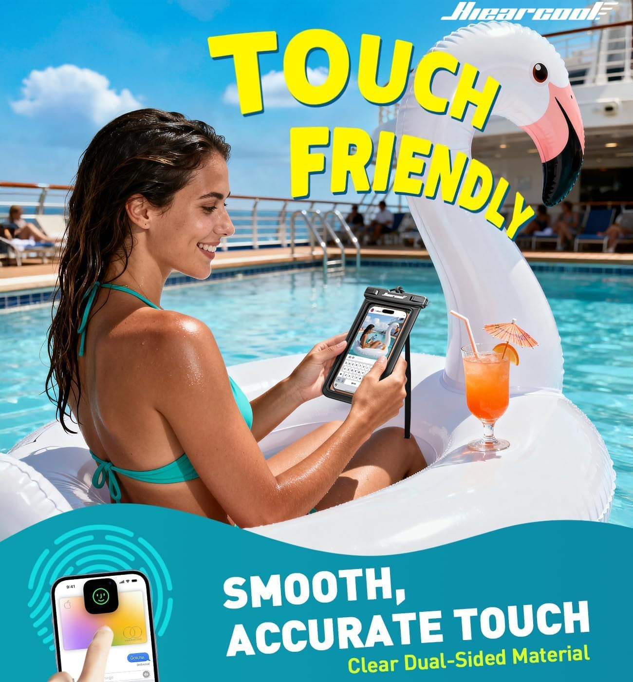 Waterproof Phone Pouch, Waterproof Phone Case for Iphone 15 14 13 12 Pro Max XS Samsung, IPX8 Cellphone Dry Bag Beach Essentials 2Pack-8.3"